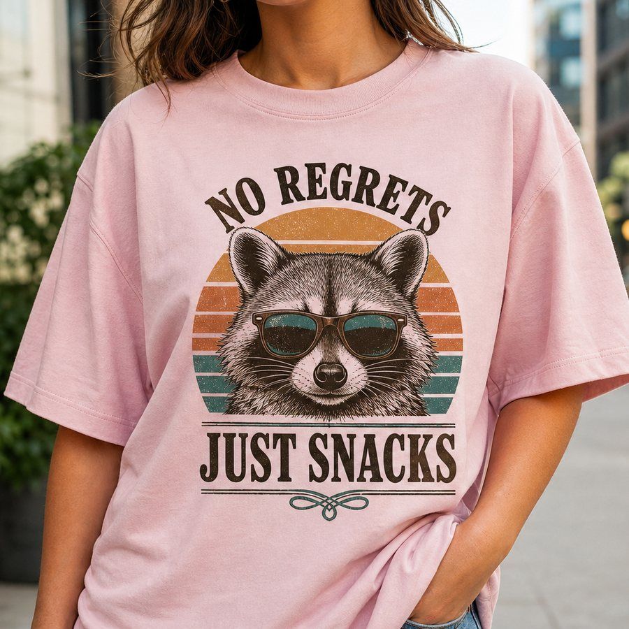 Raccoon With Snacks and No Regrets T-Shirt product image 5