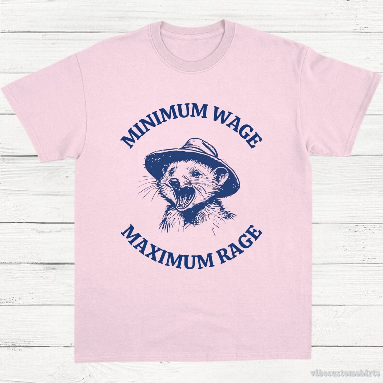 Minimum Wage Maximum Rage Vintage Opossum Shirt product image 5