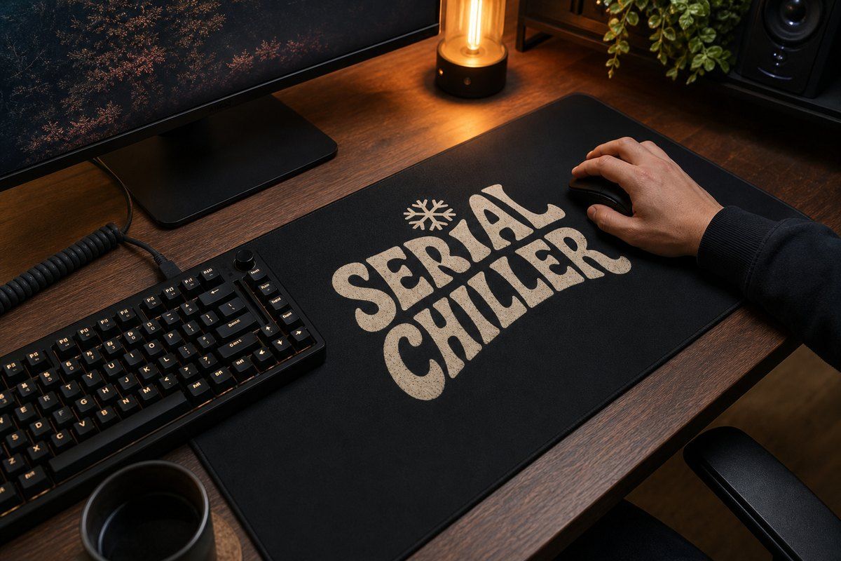 Serial Chiller Large Desk Mat – Gaming Mouse Pad for Office Setup, graphic art / gift product image 1