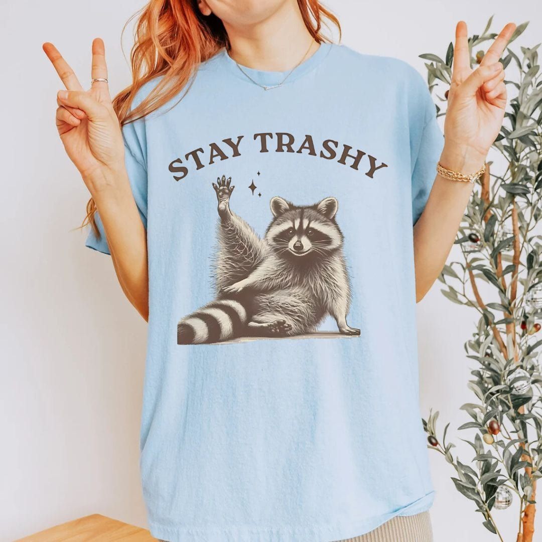 Stay Trashy Funny Raccoon T-Shirt product image 6