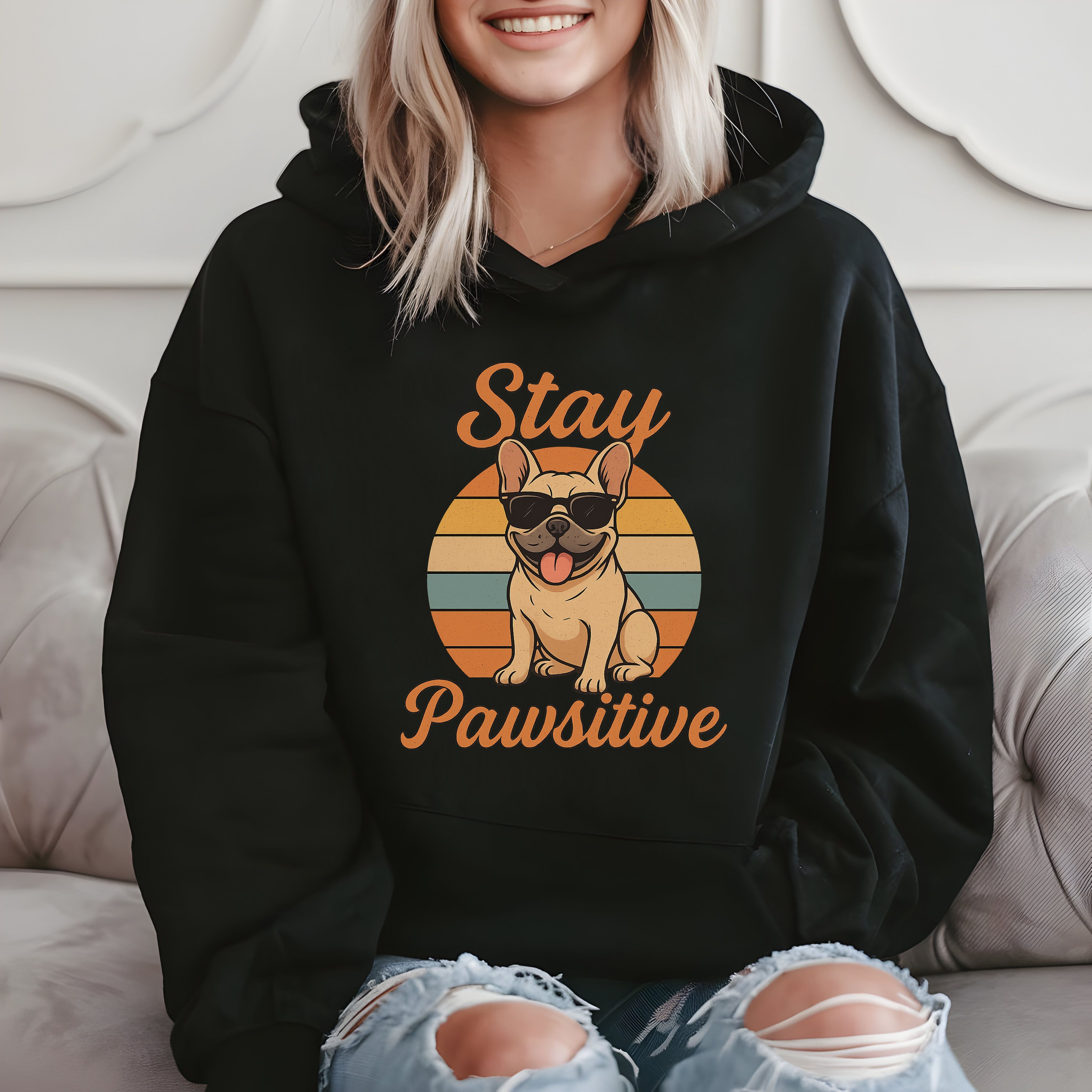 Stay Pawsitive - Cute Dog Lover Hoodie product image 2