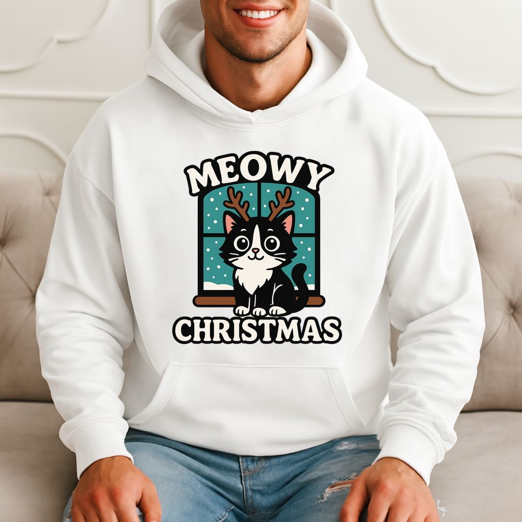 Meowy Christmas Funny Cat Lover Gift Hoodie product image 3