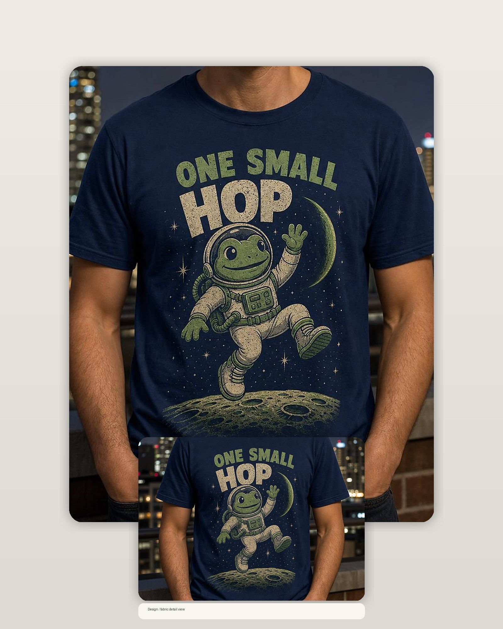 Frog Astronaut One Small Hop T-Shirt product image 2