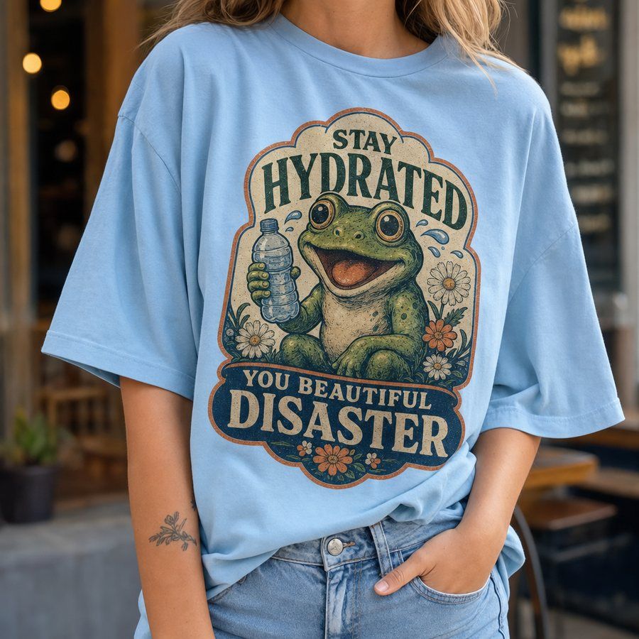 Stay Hydrated You Beautiful Disaster Frog T-Shirt product image 3