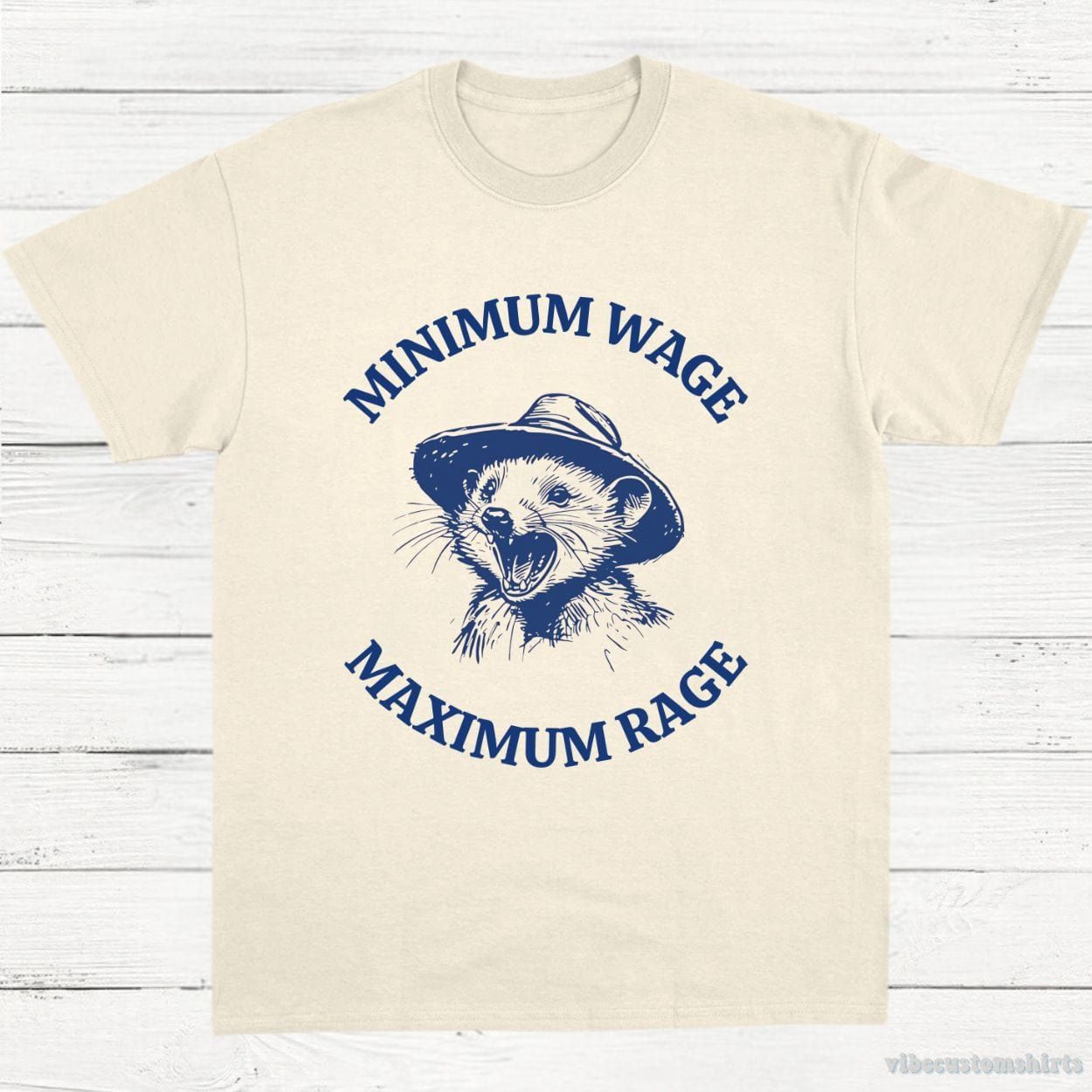 Minimum Wage Maximum Rage Vintage Opossum Shirt product image 2