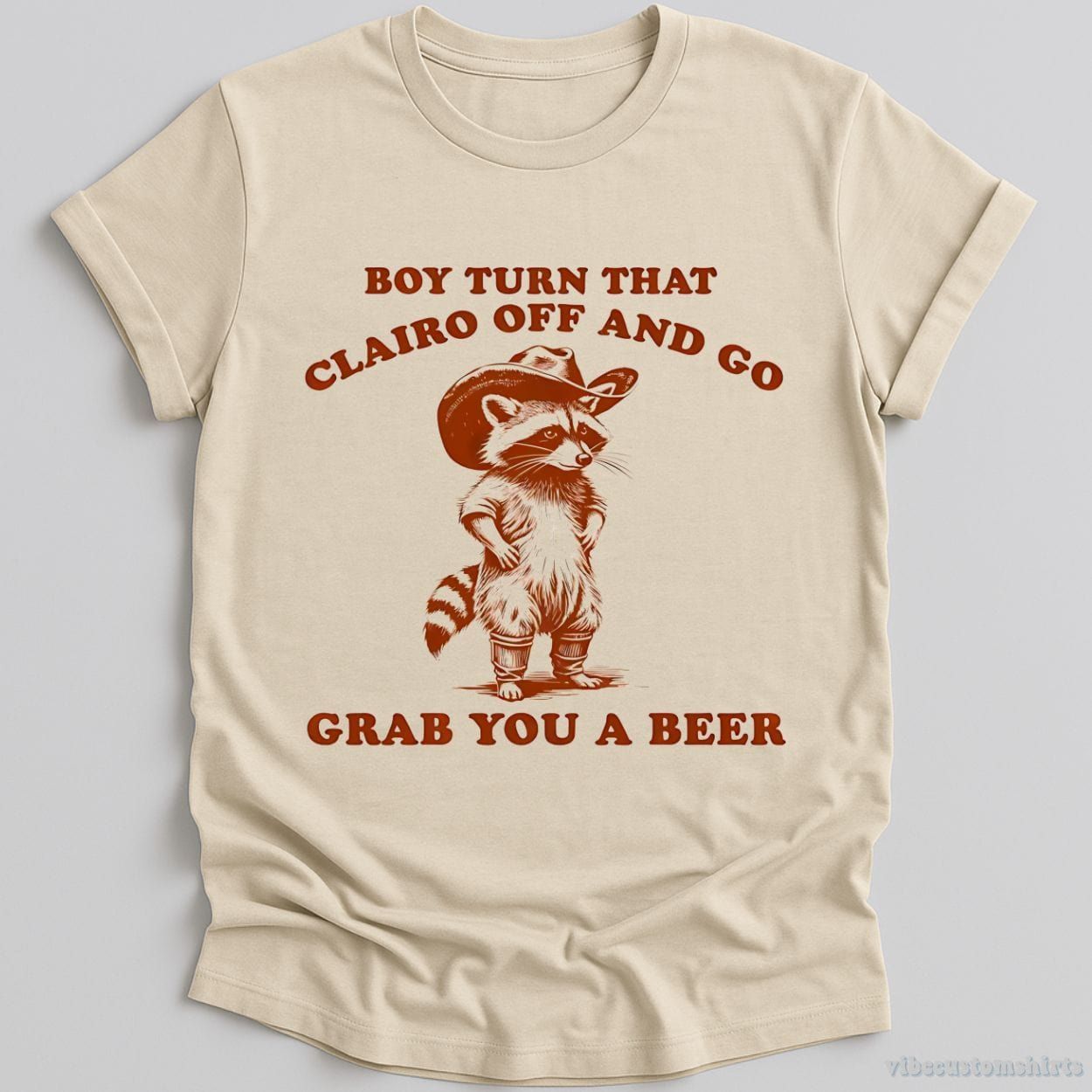Boy Turn That Clairo Off Western Cowboy Raccoon Shirt product image 1